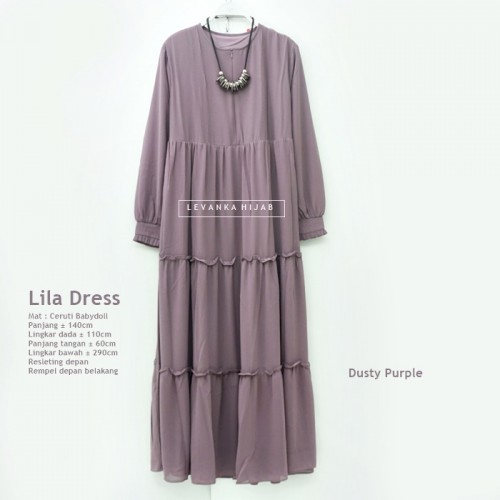 GAi-028 Lila Dress - Gamis Polos Ceruti Babydoll